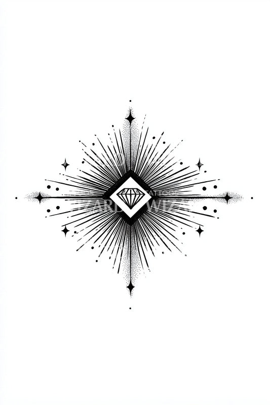 Radiant Diamond Starburst Tattoo Design