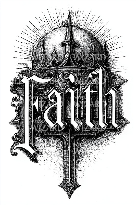 Radiant Faith Cross Tattoo Design