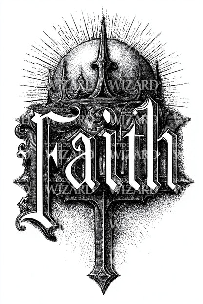 Radiant Faith Cross Tattoo Design