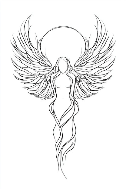 Radiant Halo Angel Tattoo Design