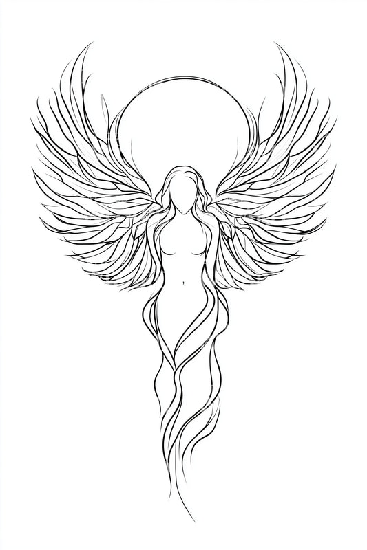 Radiant Halo Angel Tattoo Design