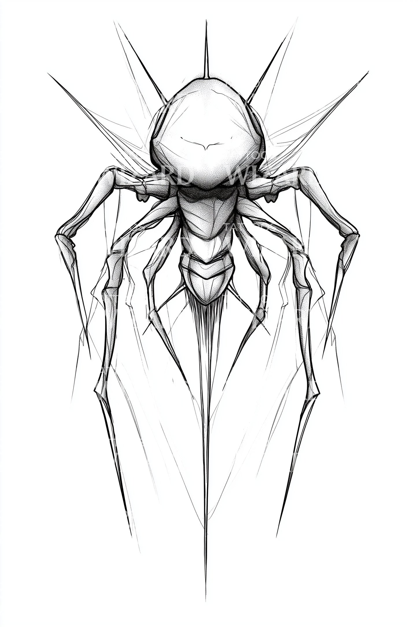 Radiant Insect Burst Tattoo Design