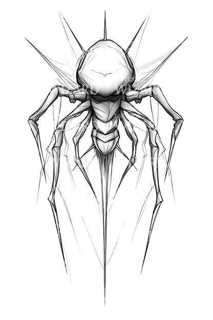 Radiant Insect Burst Tattoo Design