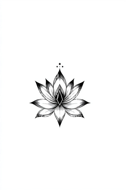 光辉莲花星纹身设计