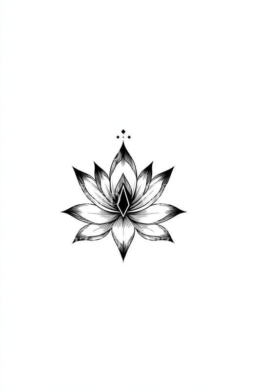 Strahlendes Lotusstern Tattoo Design
