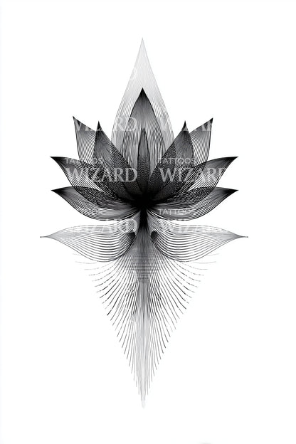 Radiant Mesh Lotus Tattoo Design