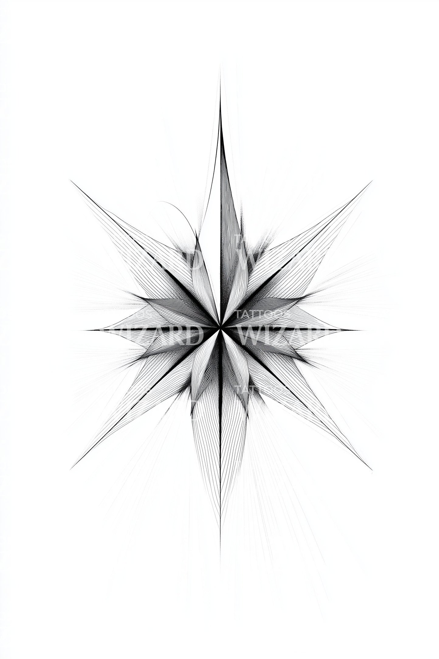 Radiant North Star Tattoo Design