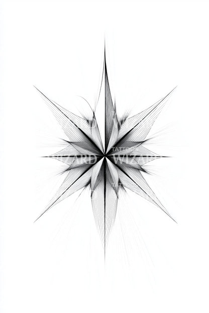 Radiant North Star Tattoo Design