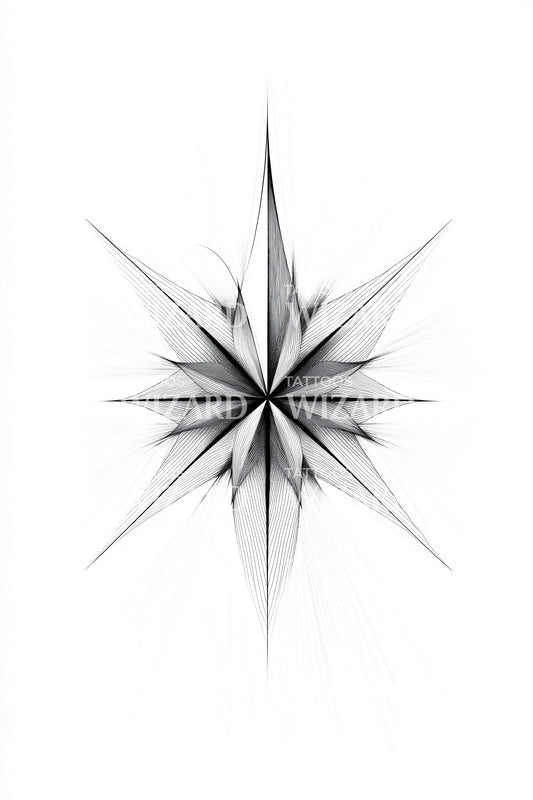 Radiant North Star Tattoo Design