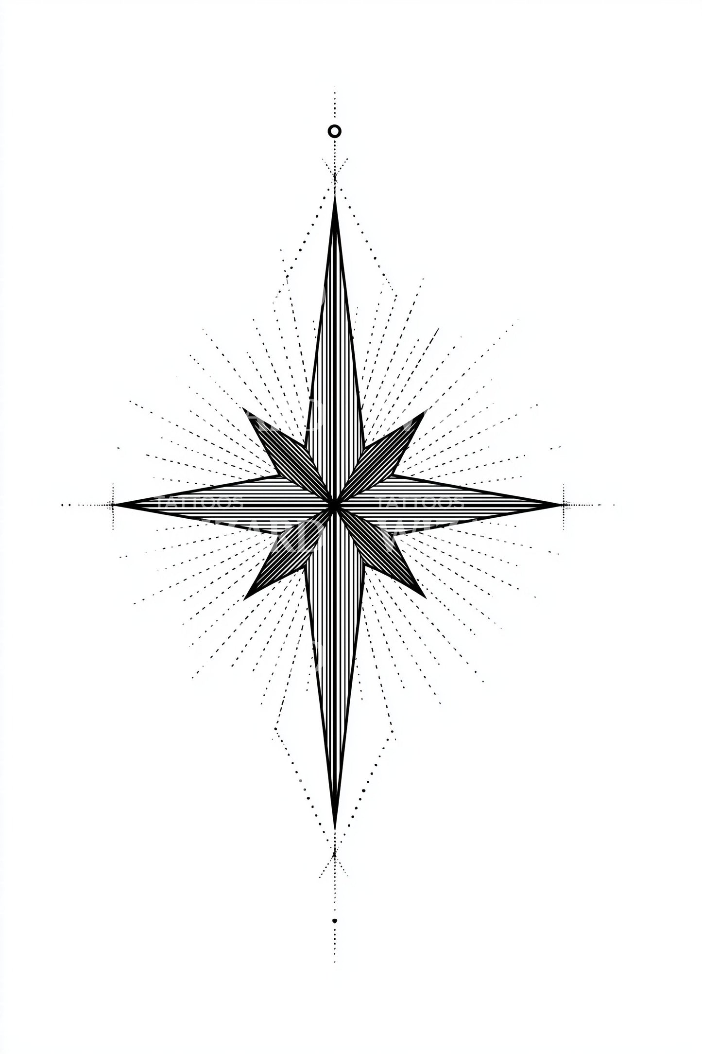 Radiant North Star Tattoo Design