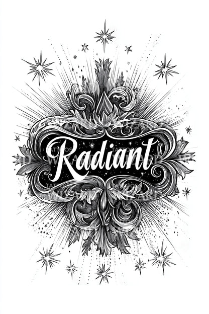 Radiant Ornamental Frame Tattoo Design