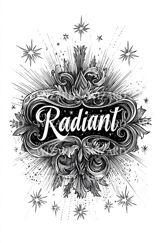 Radiant Ornamental Frame Tattoo Design