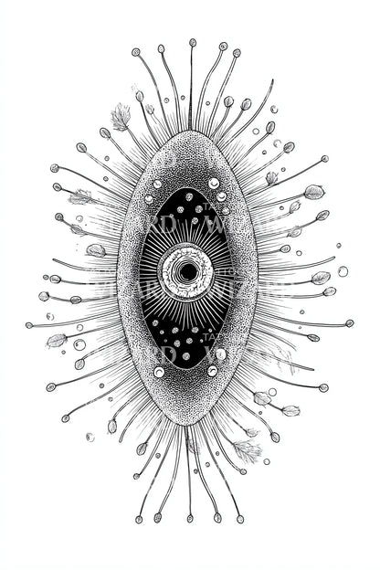 Radiant Oval Eye Tattoo Design