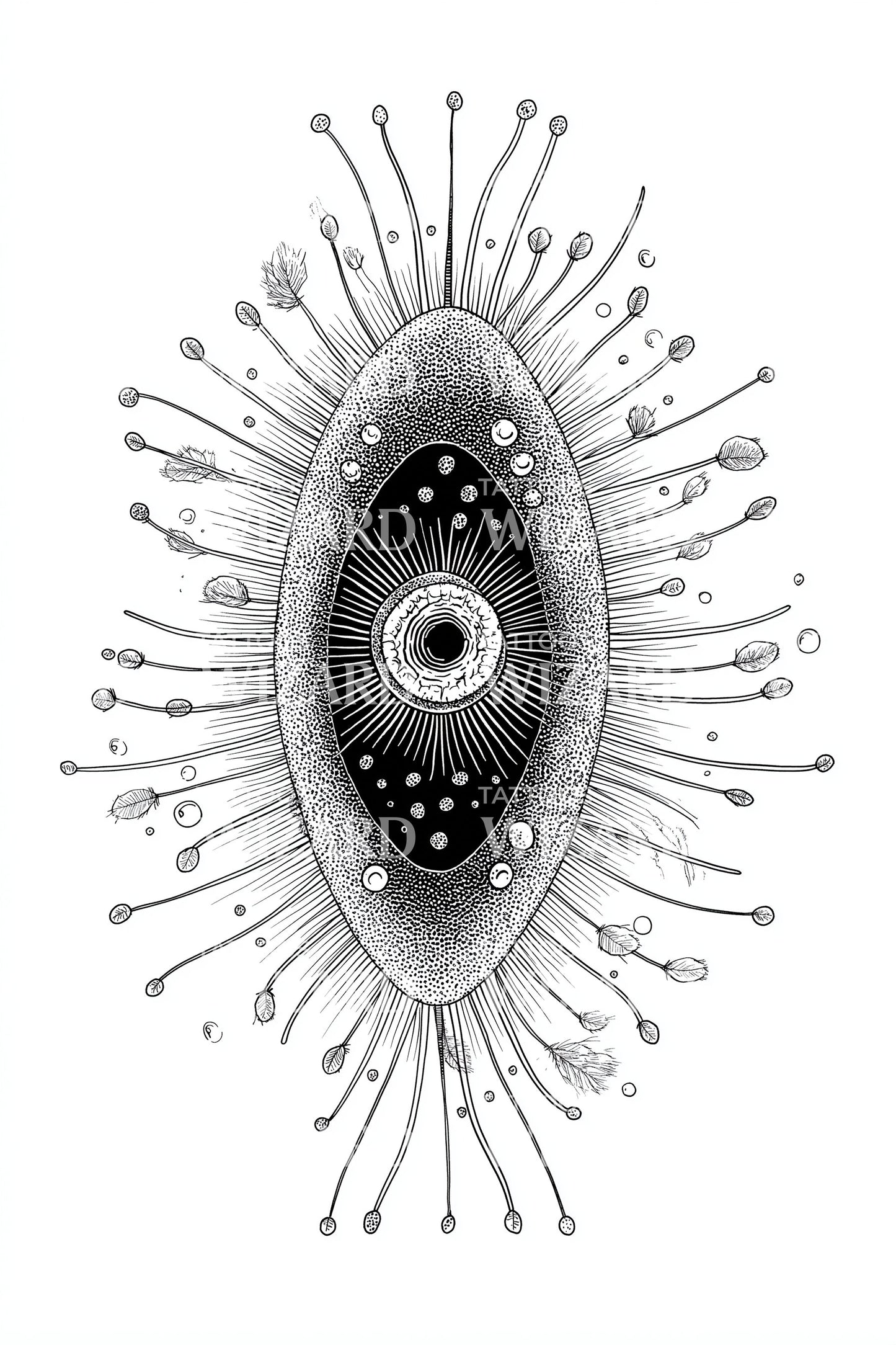 Radiant Oval Eye Tattoo Design