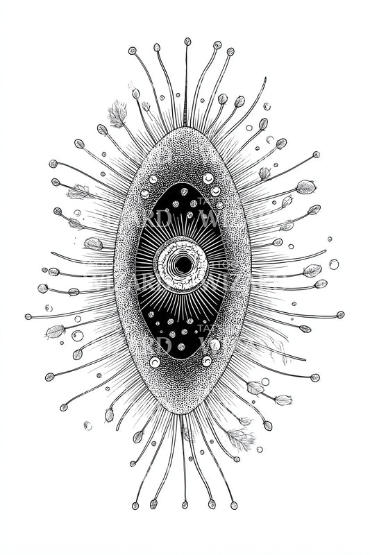 Radiant Oval Eye Tattoo Design