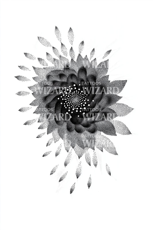 Strålande kronbladsvortex tatuering design