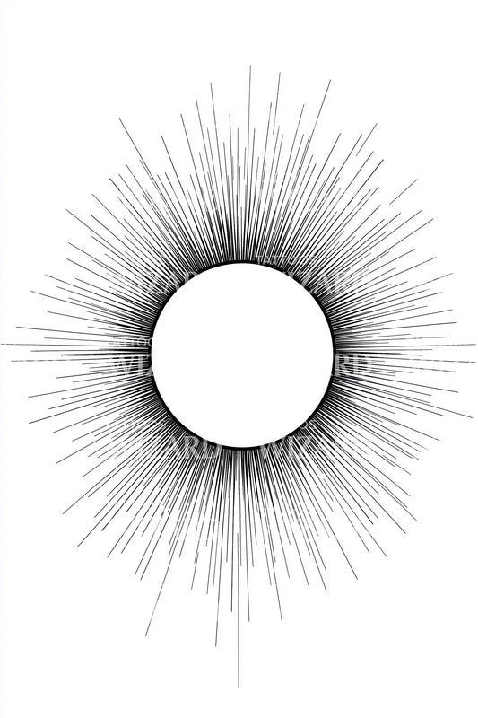 Stralend Zonnestraal Tattoo Ontwerp