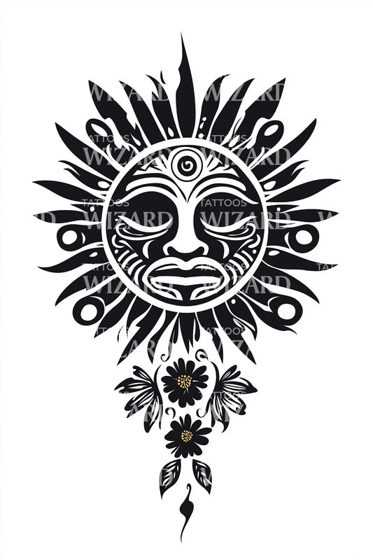 Stralende Zon Geest Tatoeage Ontwerp