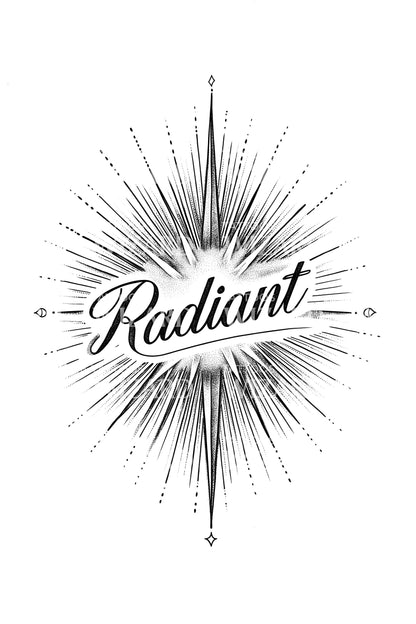 Radiant Sunburst Script Tattoo Design