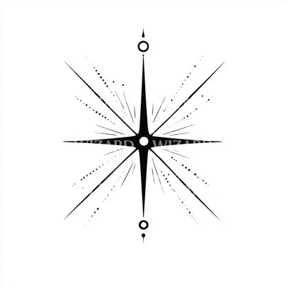 Radiating Compass Lines with Dots Tattoo Design