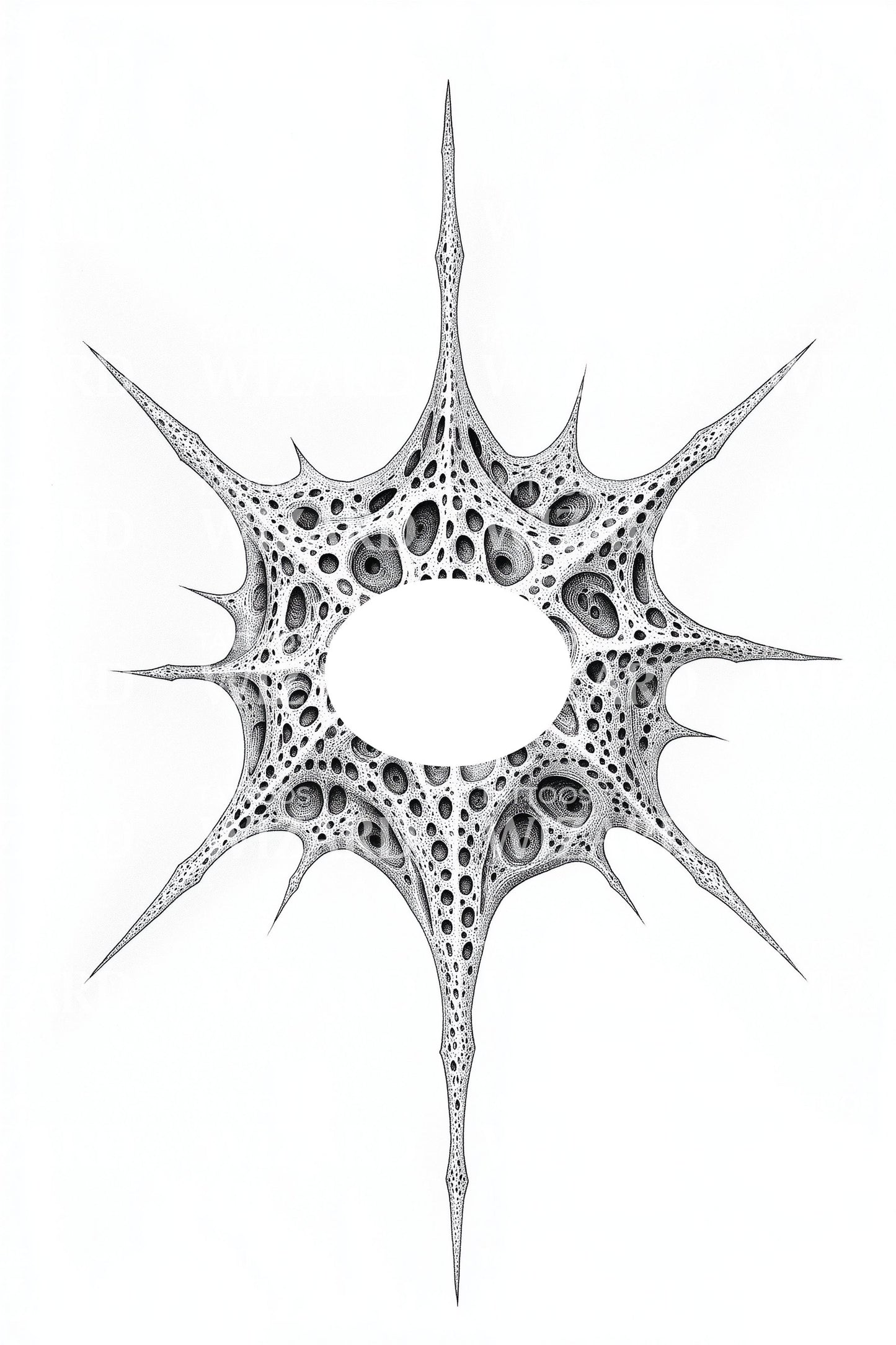 Radiolarian Halo Star Tattoo Design
