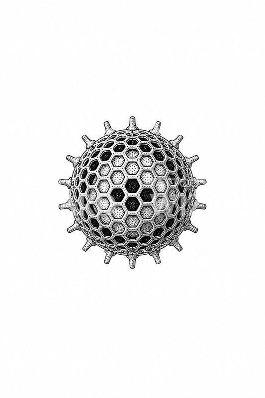 Desain Tato Bola Mikroskopis Radiolaria