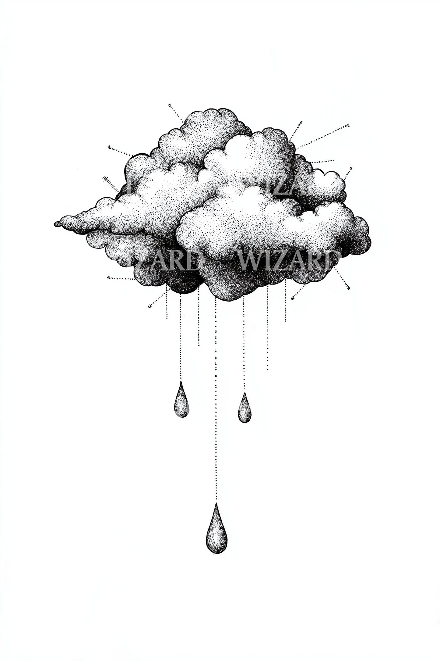 Rain Cloud Minimal Tattoo Design