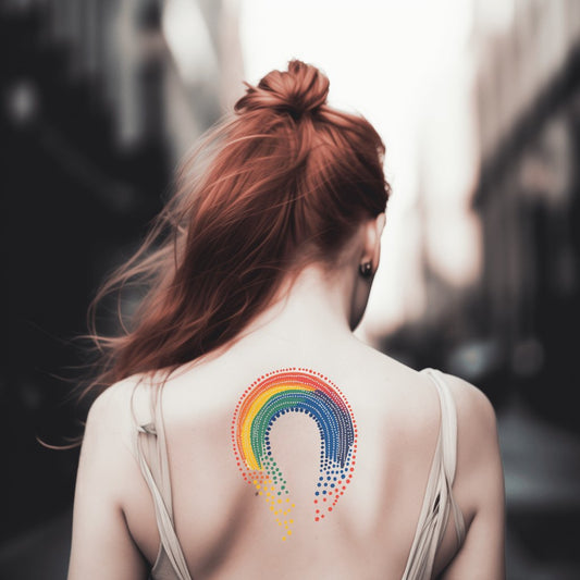 Rainbow Dot Arch Tattoo Design