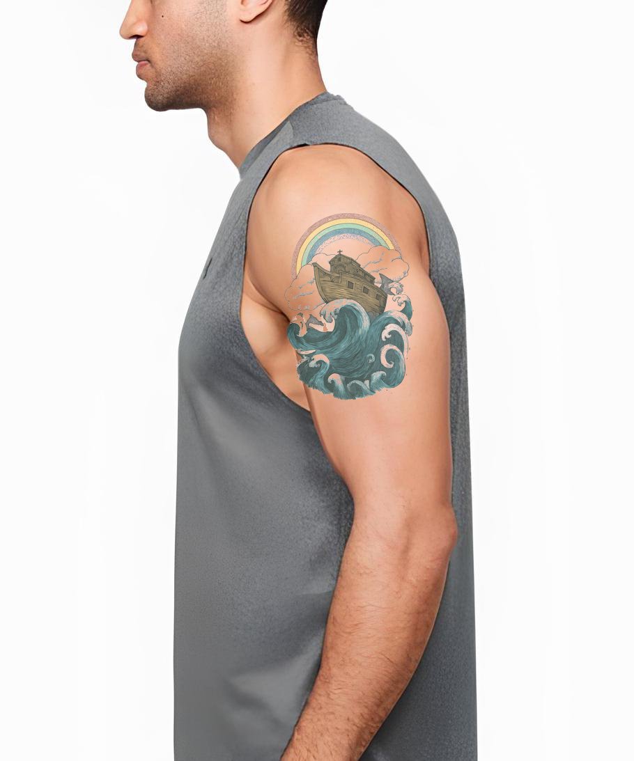 Rainbow Ark Waves Tattoo Design