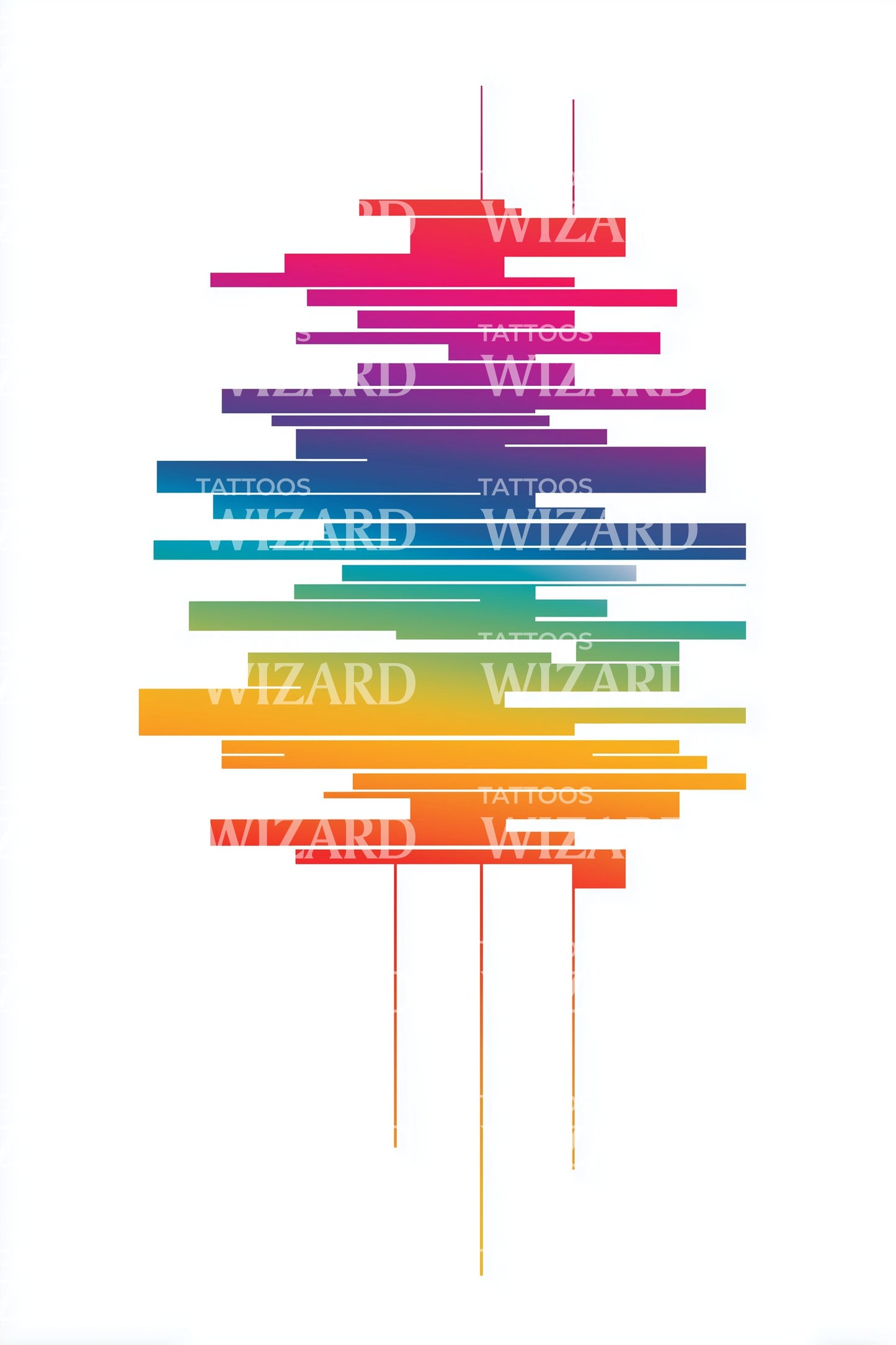 Rainbow Bars Stack Tattoo Design