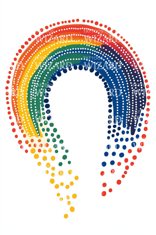 Rainbow Dot Arch Tattoo Design