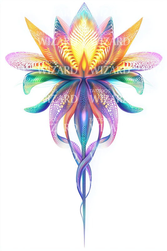 Design Tatuaggio Energia Loto Arcobaleno