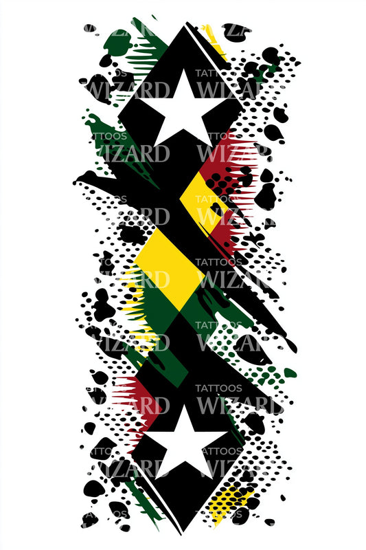 Rasta Stern Banner Tattoo Idee