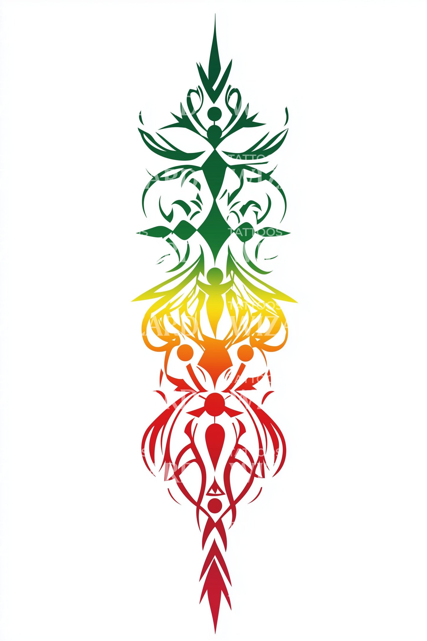 Ideia de Tatuagem Tribal Rasta com Chama