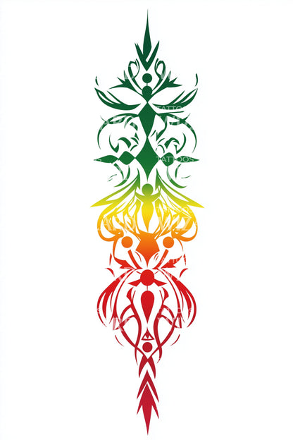 Ideia de Tatuagem Tribal Rasta com Chama