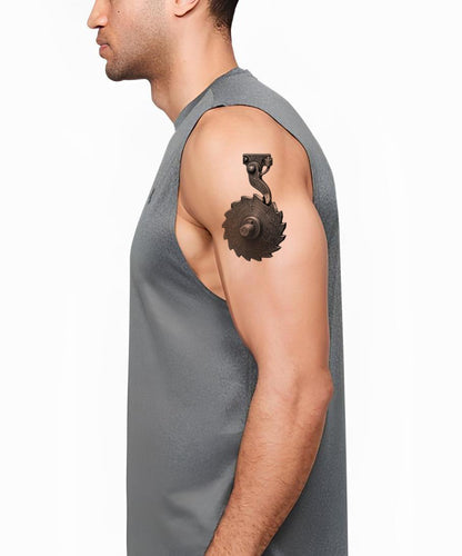 Tatueringsdesign med spärrhjul och spärrhake