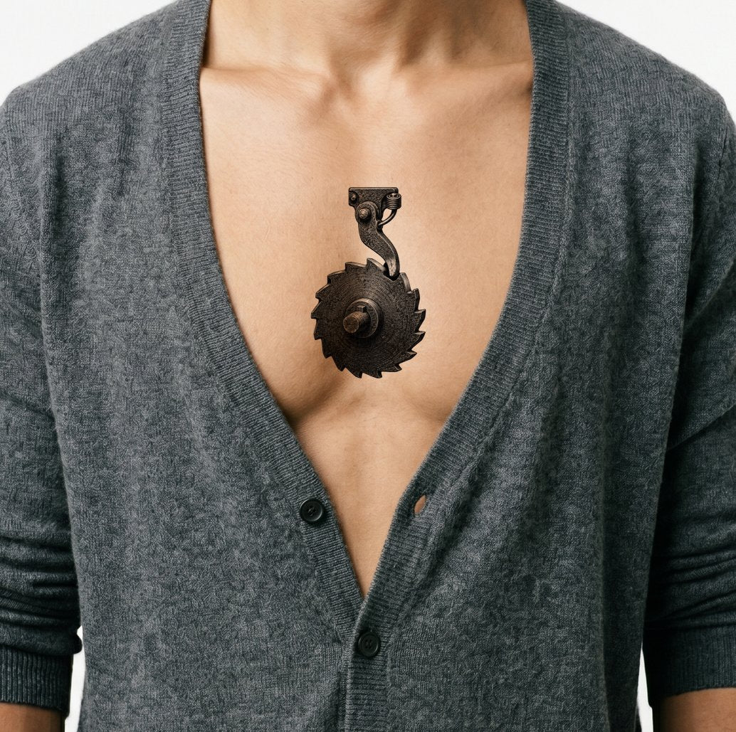 Tatueringsdesign med spärrhjul och spärrhake