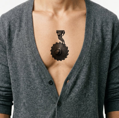 Tatueringsdesign med spärrhjul och spärrhake