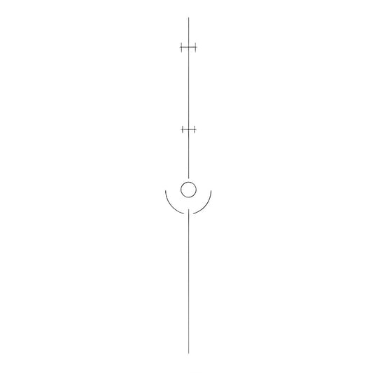 Minimalist Line and Glyph Tattoo Design