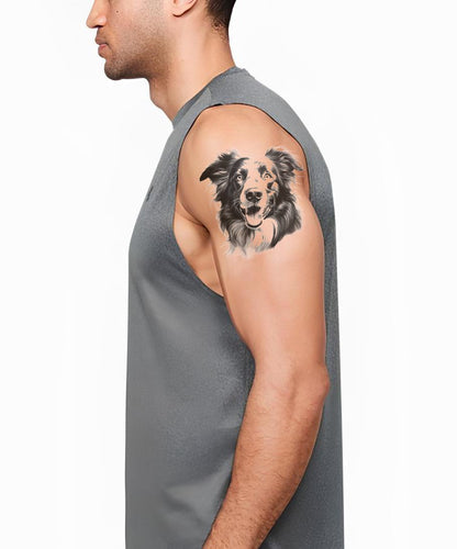 Design del Tatuaggio Realismo Ritratto Border Collie