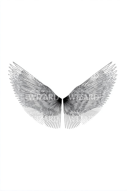Realistic Angel Wings Tattoo Illustration