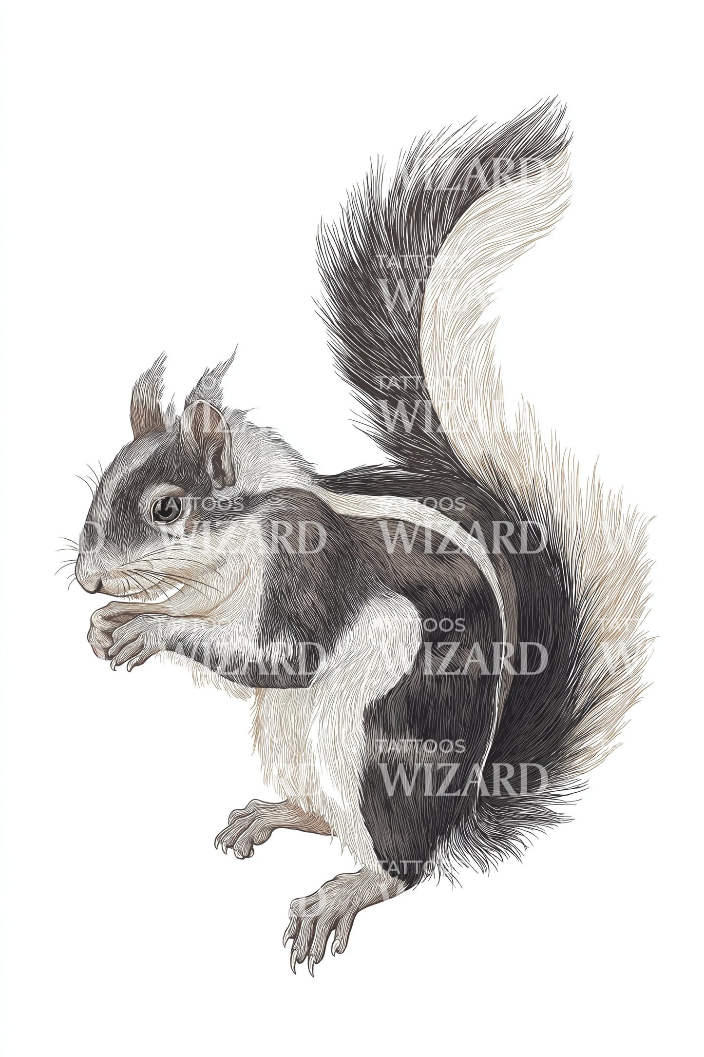 Realistic Chipmunk Portrait Tattoo Design