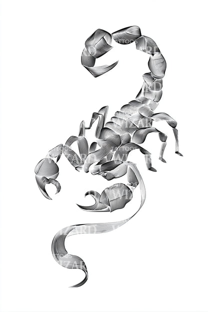 Design de tatouage réaliste de scorpion du désert