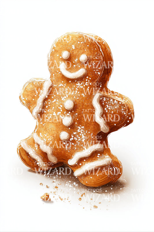 Realistic Gingerbread Tattoo Design