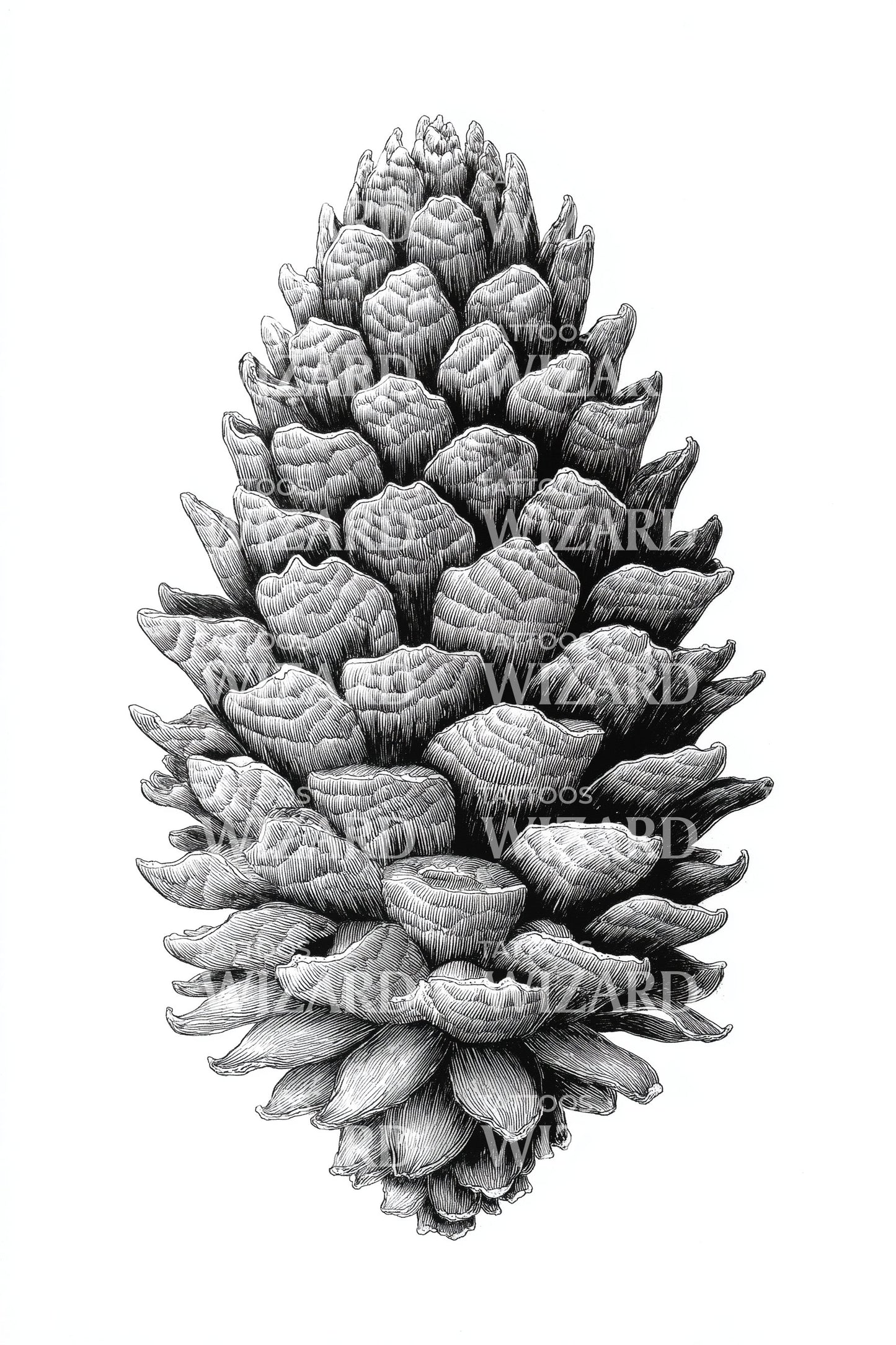 Realistic Pine Cone Tattoo Design