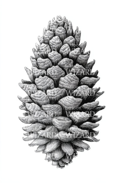 Realistic Pine Cone Tattoo Design