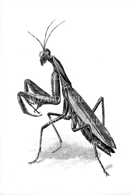 Realistic Praying Mantis Tattoo Design