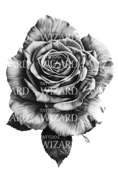 Realistic Rose Petals Tattoo Design