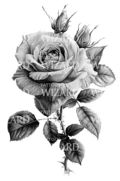 Realistic Rose Tattoo for Women