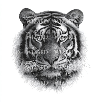 Realistic Tiger Gaze Tattoo Design